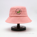 Cappello a secchio in cotone esterno rosa